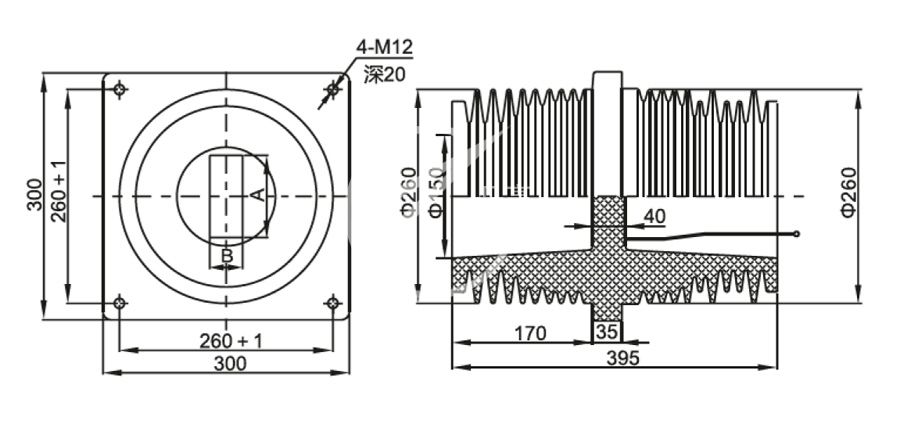 091_套管 帶屏蔽網(wǎng)TGZ2-35W／300×300_2_第28頁(yè)_KYN61-40.5kV系列.jpg
